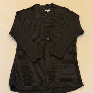 Charter Club Charcoal Gray Ribbed Cardigan